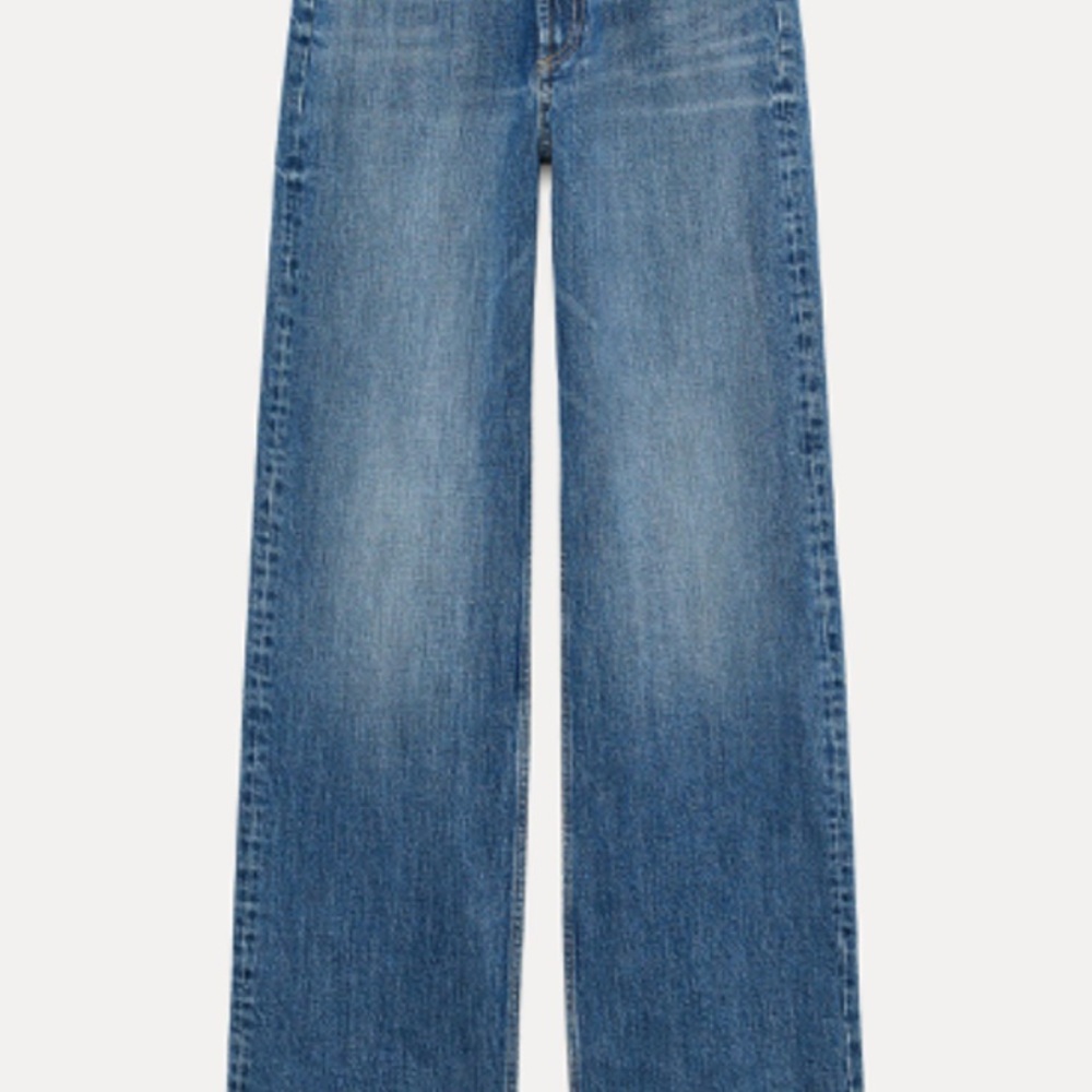 Zara Blue Wide Leg Flare Jeans